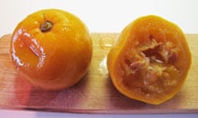Poached Seville oranges