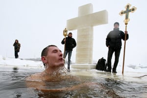 Orthodox epiphany: A Russian Orthodox believer plunges into icy waters