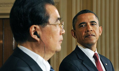 Barack Obama and Hu Jintao at the White House