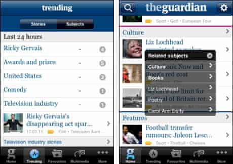 Tags in use in the Guardian iPhone app
