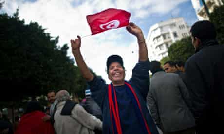 Protester in Tunis