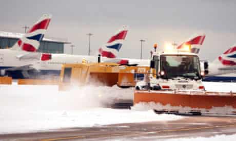 Heathrow airport in the snow last month.