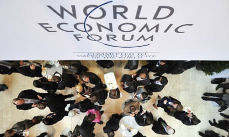 Participants have lunch on the opening day of the World Economic Forum annual meeting in Davos