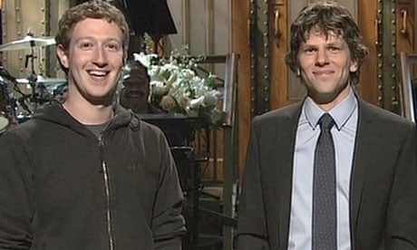 Facebook founder Mark Zuckerberg meets Social Network star Jesse Eisenberg
