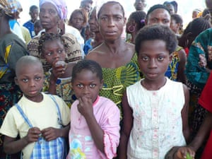 Ivory Coast crisis: Newly arrived Ivorian women and children refugees in Luguato, Liberia