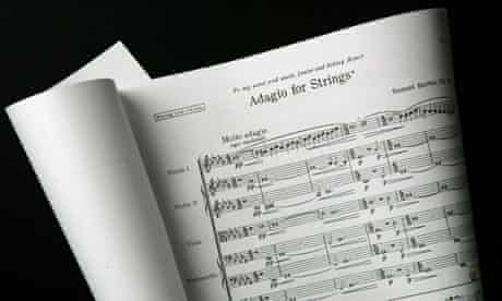 Manuscript of Samuel Barber's Adagio for Strings