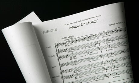 Manuscript of Samuel Barber's Adagio for Strings