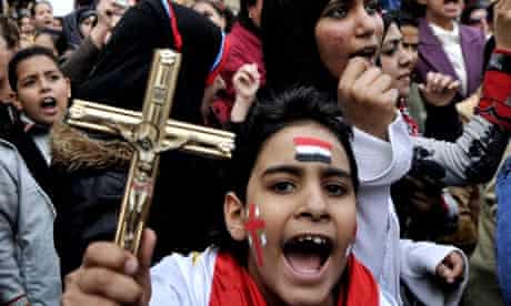 Egyptian Coptic Christian protest in Cairo