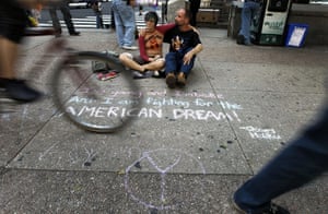 Occupy protests: Philadelphia: A haiku written on the sidewalk near City Hall 