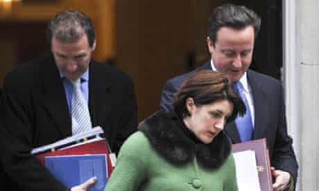 Gabby Bertin leaving 10 Downing Street with David Cameron