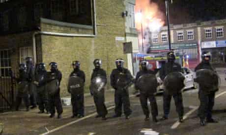 Police in Tottenham, London, August 2011