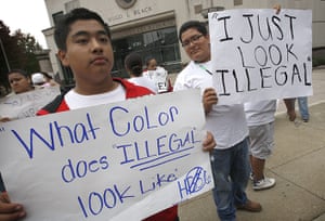 Alabama immigration: Protesters demonstrate at the federal courthouse in Birmingham, Alabama