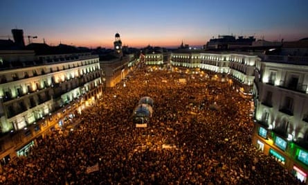 Demonstration in Puerta del Sol square in Madrid