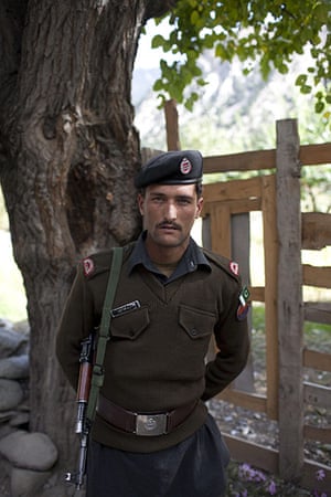 Kalash valley, Pakistan: A soldier from the paramilitary Frontier Corps stationed in Bumburet Valley