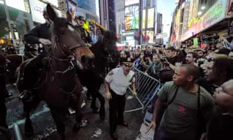 Occupy protests: Occupy Wall Street participants in Times Square in New York