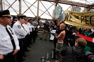 Occupy Wall Street: Police square off against protesters, Brooklyn Bridge 