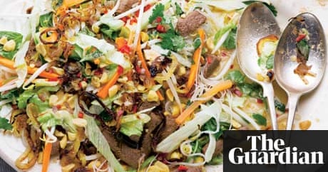 Yotam Ottolenghi's recipes for warm Vietnamese beef salad and baby spinach, almond and pecorino salad