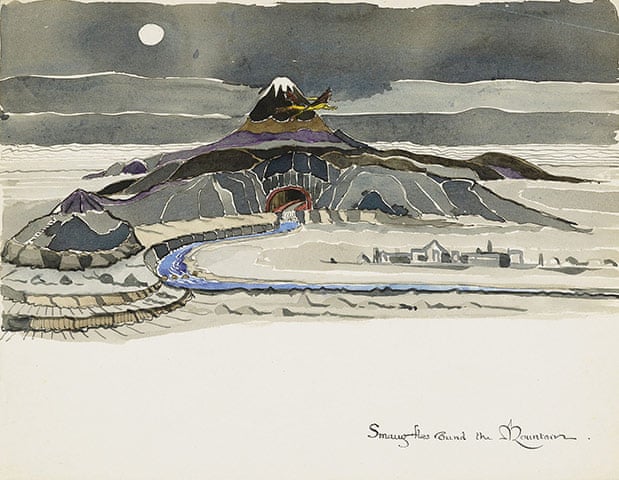 Watercolor of the lonely mountain