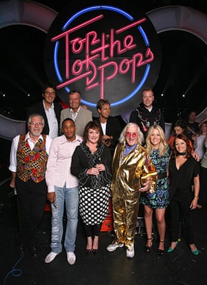 Jimmy Saville: Jimmy Saville with fellow Top of The Pops presenters 