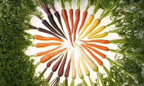 Unusual coloured carrots