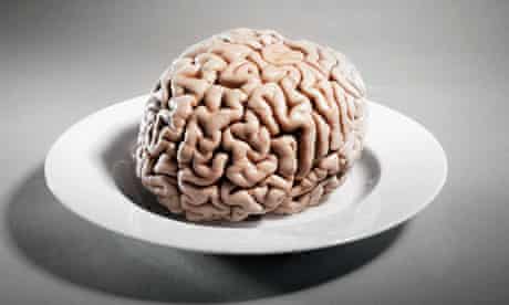 Human brain on a plate