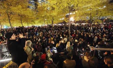 Occupy Wall Street protesters attend a general assembly meeting after re-entering Zuccotti Park
