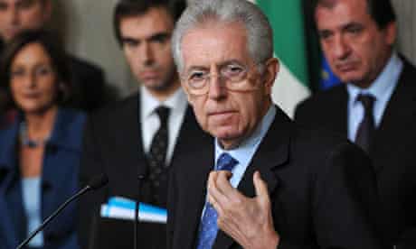 Newly-appointed Italian prime minister, Mario Monti