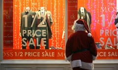 'Father Christmas' looks at a pre-Christmas sales advert