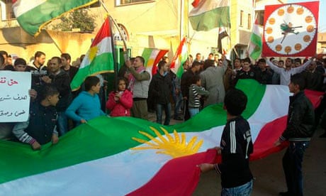 An anti-regime protest in Alsnmin, Syria