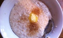 Porridge made with milk, butter and brown sugar