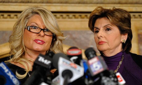 Gloria Allred (right) with Sharon Bialek