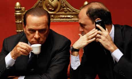 Angelino Alfano (right) with Silvio Berlusconi