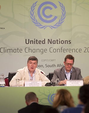 COP17 in Durban: Polish delegation Tomasz Chruszczow, EU  Negotiator Artur Runge-Metzenger 