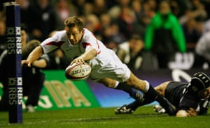 Jonny Wilkinson Retires: England's Wilkinson scores a try against Scotland during the Six Nations