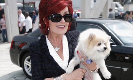 Sharon Osbourne with one of her dogs.