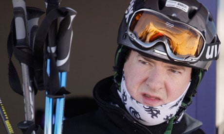 George Osborne and family on a skiing holiday in Davos, Switzerland - 02 Jan 2011