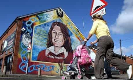 A mural dedicated to hunger striker Bobby Sands on the Falls Road in west Belfast.