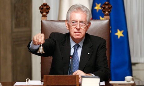 Newly appointed Italian prime minister Mario Monti