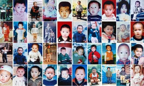 Images of children, mostly boys, who are thought to have been stolen by trafficking gangs in China