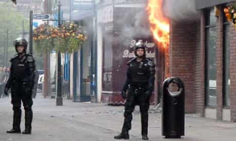 The riots in Manchester
