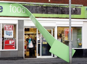 UK weather: Shop with damaged front in Dumbarton