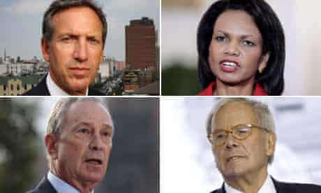 Howard Schultz, Condoleezza Rice, Michael Bloomberg and Tom Brokaw