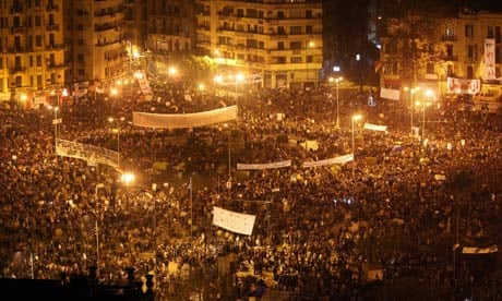 The scene in Tahrir Square earlier this evening