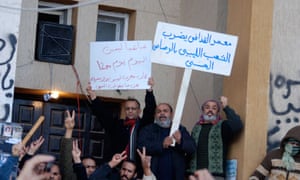 Libyan protesters in Benghazi