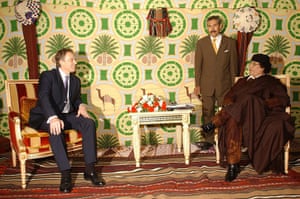 Muammar Gaddafi : March 2004: British Prime Minister Tony Blair meets Gaddafi
