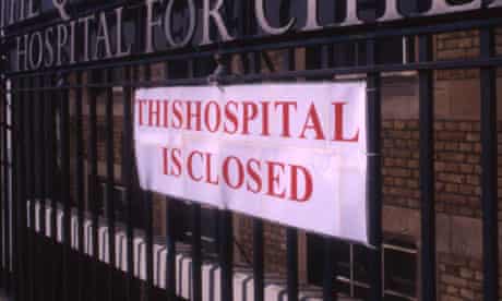 Closure of The Queen Elizabeth Hospital for Children London UK