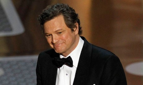 Colin Firth accepts the Oscar for best actor for The King's Speech