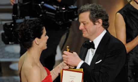 Colin Firth accepts the best actor Oscar for The King's Speech
