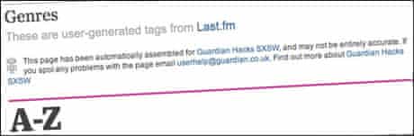 The robot and disclaimer on our SXSW pages