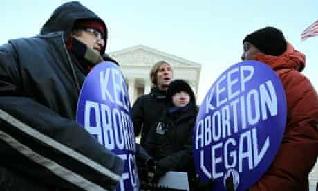 Pro-life activists discuss the abortion issue with pro-choice activists at the US Supreme Court.